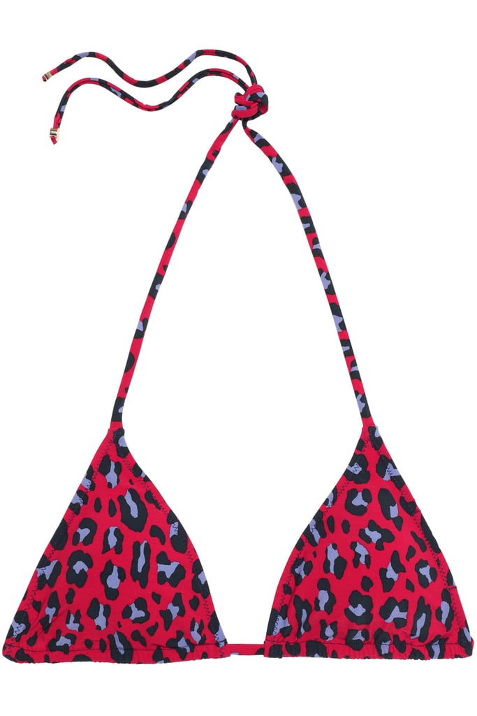 Stella McCartney Timeless Basics leopard-print triangle bikini top