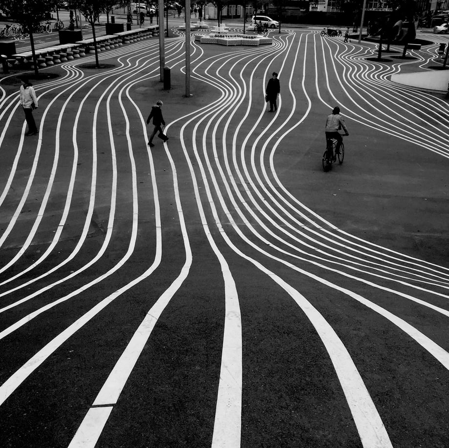 "Shooting from an unexpected angle can add an interesting twist. Here, it creates contours in the lines that convey a sense of movement to the viewer."