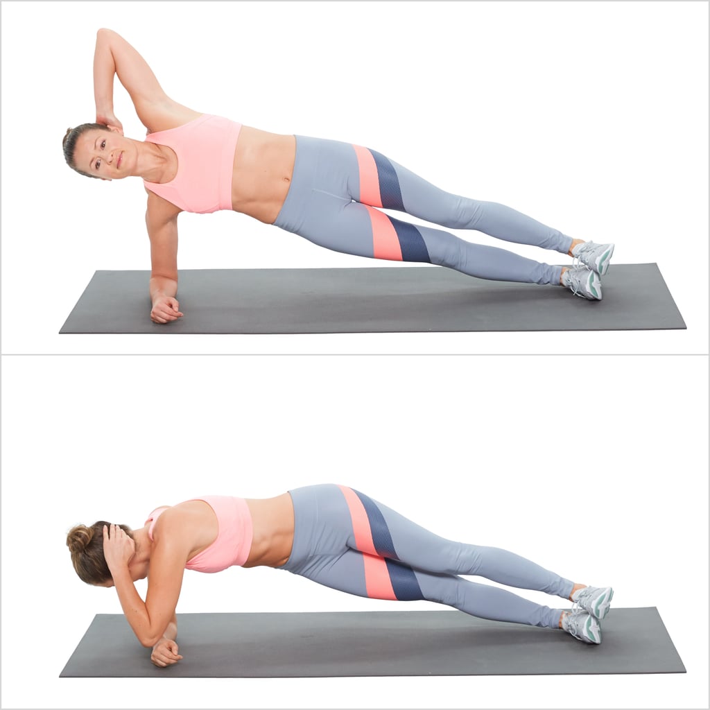 Elbow Plank With a Twist Right Plank Challenge Workout POPSUGAR Fitness Photo 10
