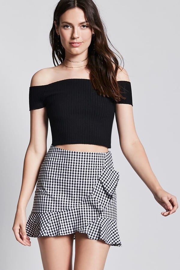 Forever 21 Gingham Ruffle Mini Skirt | Fall Outfit Ideas From Forever ...