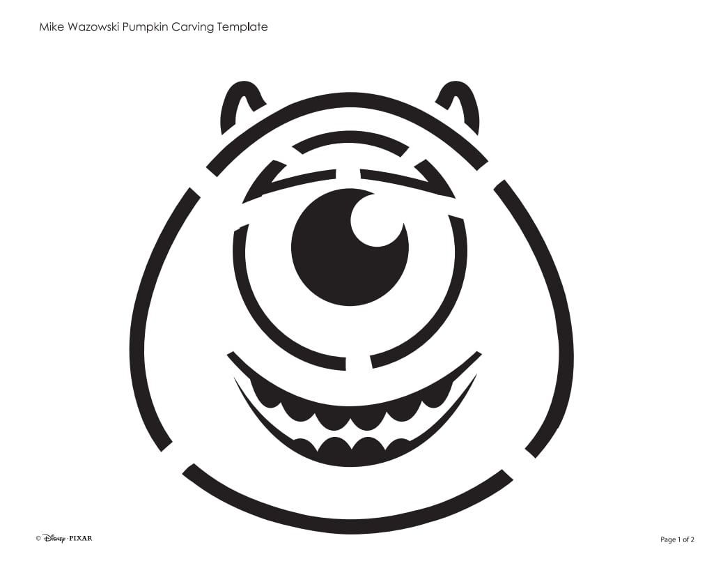 Printable Mike Wazowski Pumpkin Stencil