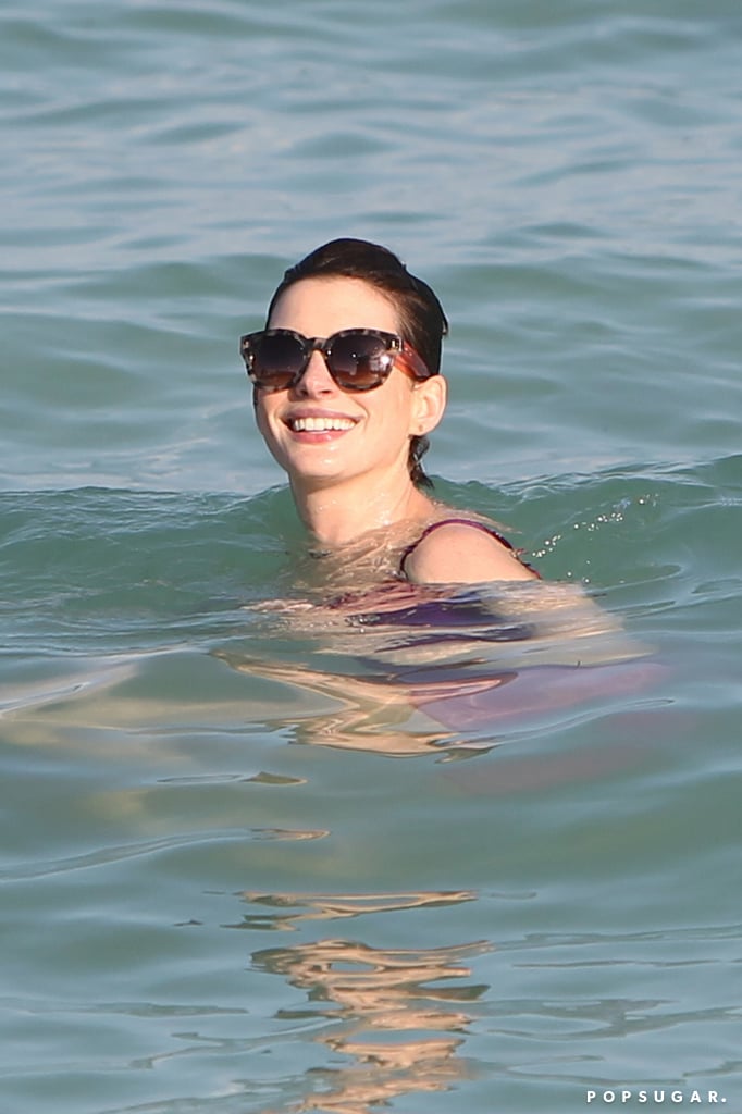Anne Hathaway and Adam Shulman in Miami Beach