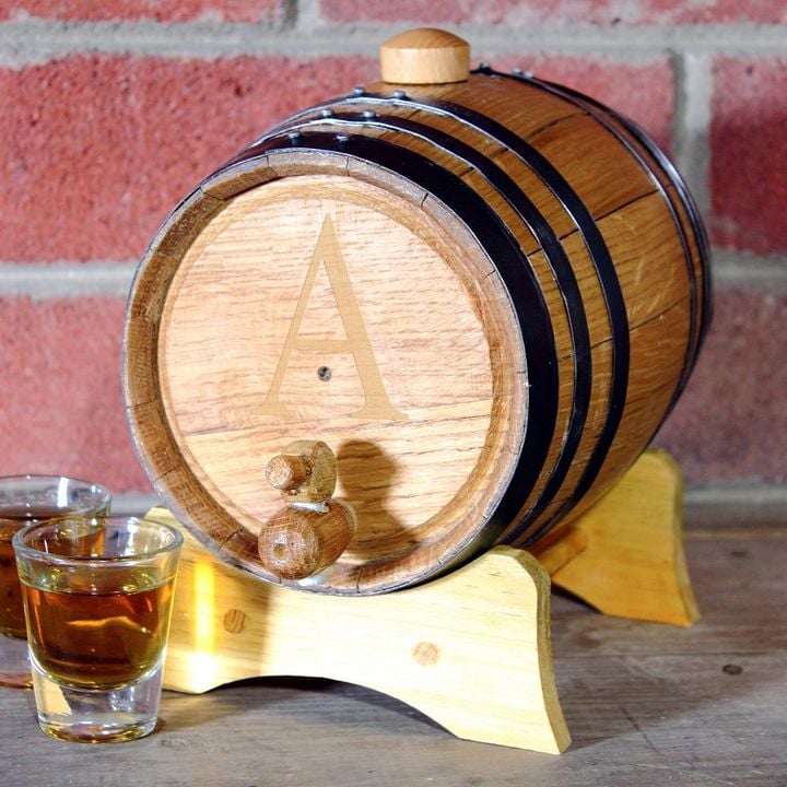 Cathy's Concepts Monogram Bluegrass Whiskey Barrel