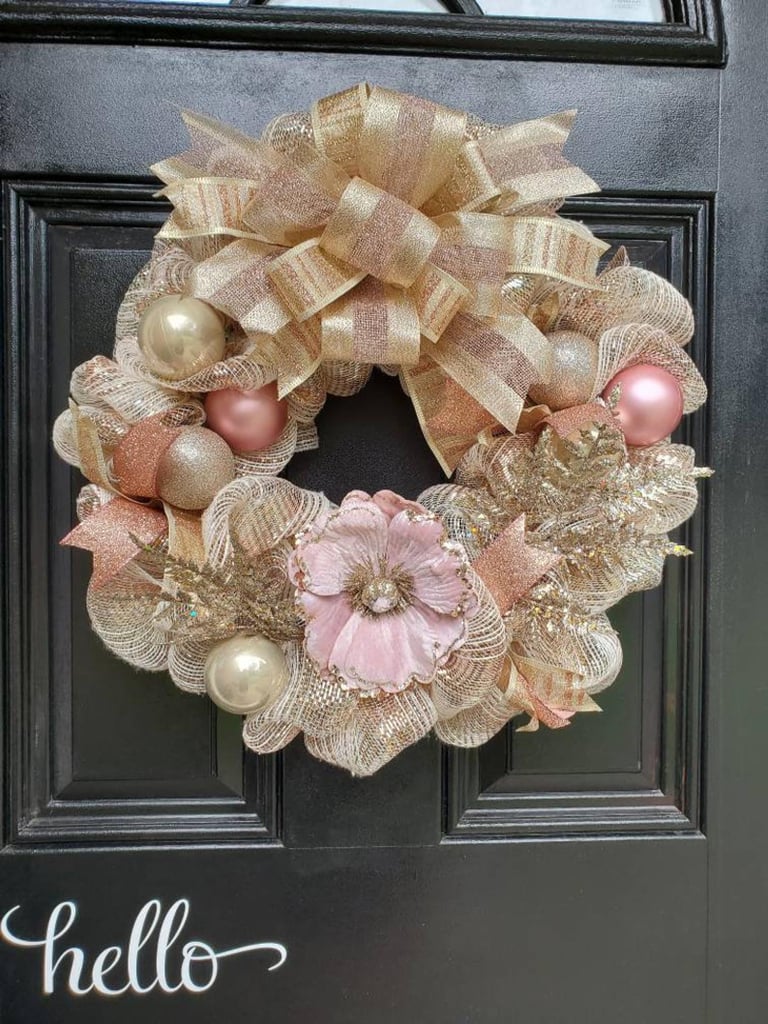 Pink Victorian Christmas Wreath For Door