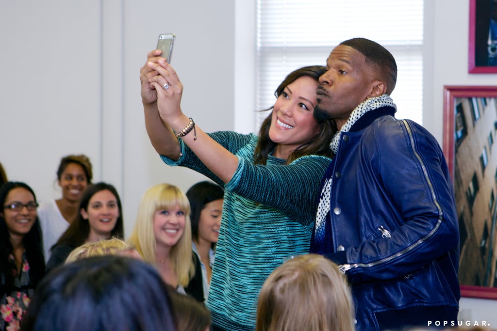 Jamie Foxx got into a photo during a stop by the POPSUGAR offices in San Francisco, CA in April 2014.

Photo: Jason Rhee