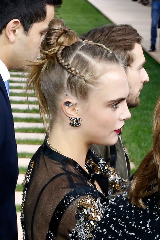 Cara Delevingne's Braided Top Knot, 2016