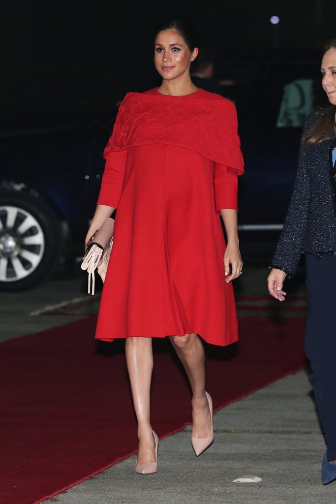 Meghan Markle Wears Red Dress in Morocco Feb. 2019