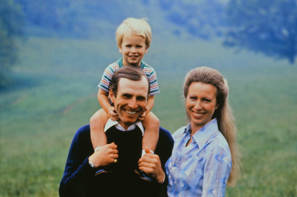 Princess Anne and Her Ex-Husband Mark Phillips With Their Son Peter in 1980