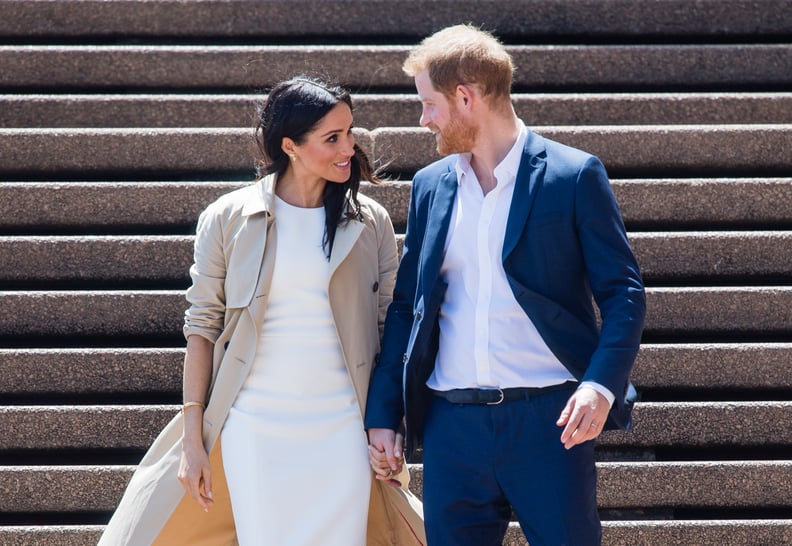 SYDNEY, AUSTRALIA - OCTOBER 16:  Meghan, Duchess of Sussex and Prince Harry, Duke of Sussex take part in a public walkabout at the Sydney Opera House on October 16, 2018 in Sydney, Australia. The Duke and Duchess of Sussex are on their official 16-day Aut