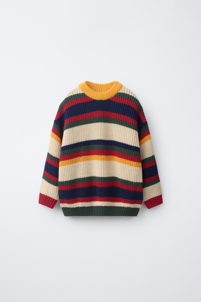 Zara Fruit Of The Loom Striped Knot Sweater