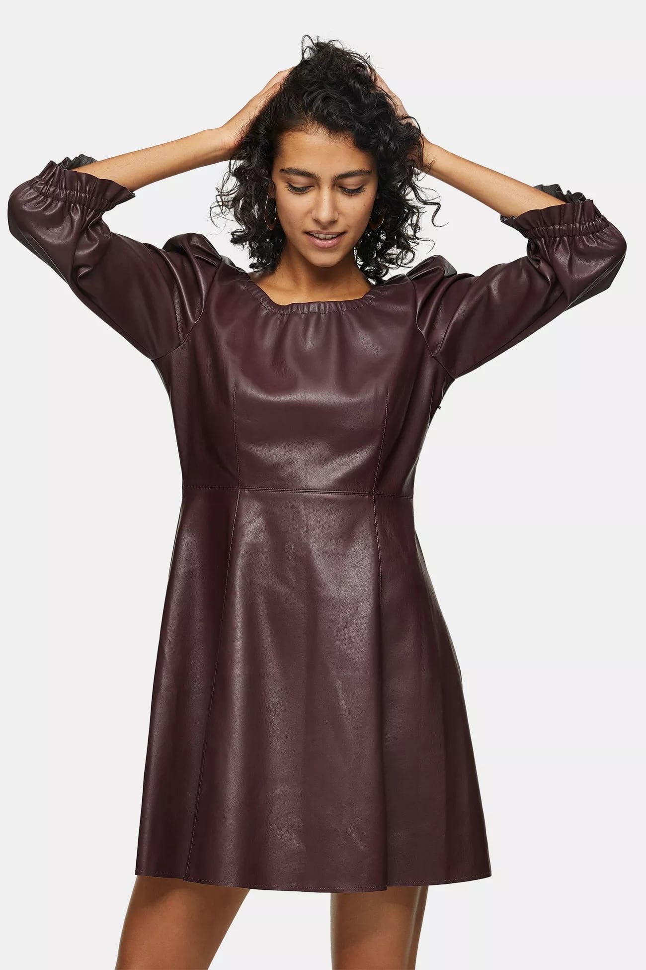 Topshop burgundy dress online