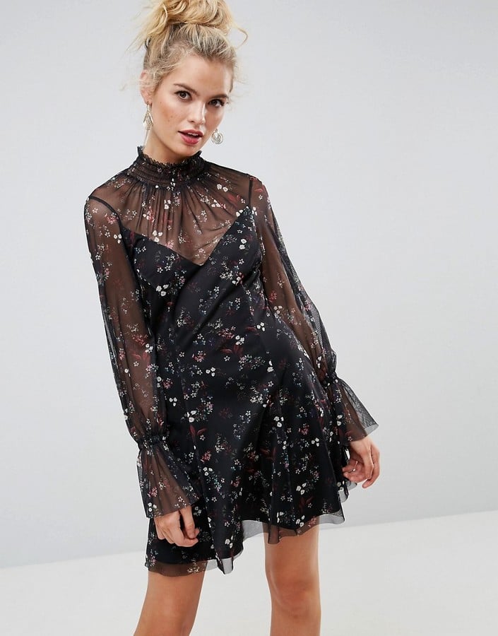 ASOS Printed Mesh Swing Dress