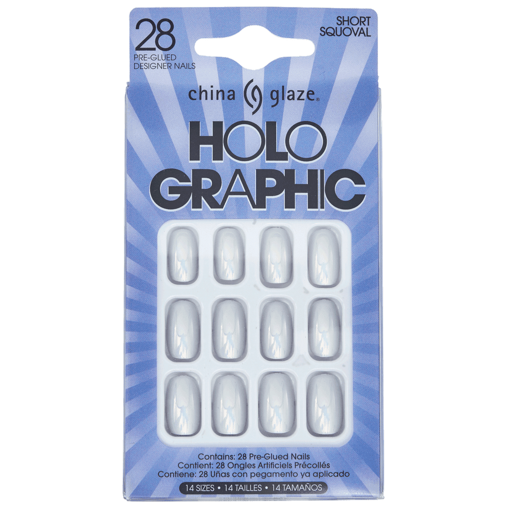 China Glaze's Holo Graphic Pre-Glued Nails