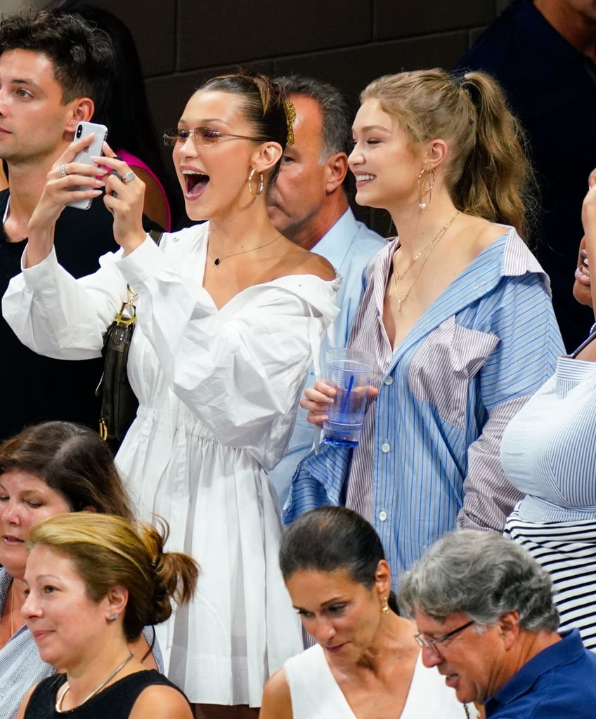 Gigi and Bella Hadid at US Open in Button-Downs 2018