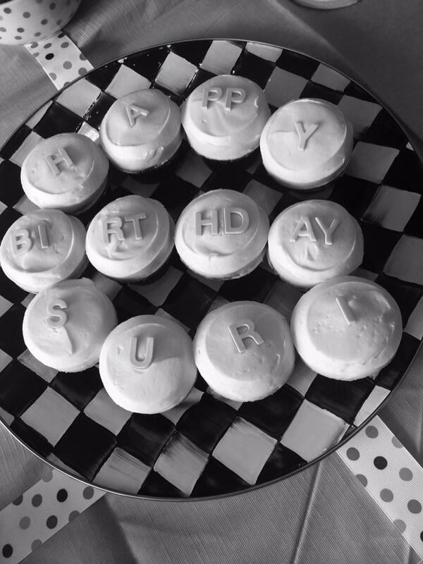 Katie Holmes shared a photo of Suri Cruise's birthday cupcakes from her eighth birthday celebration on Friday. 
Source: Twitter user katieholmes212