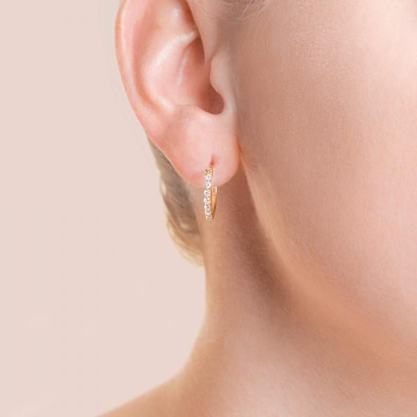 12Fifteen Shared Prong Hoop Earrings With Lab-Grown Diamonds