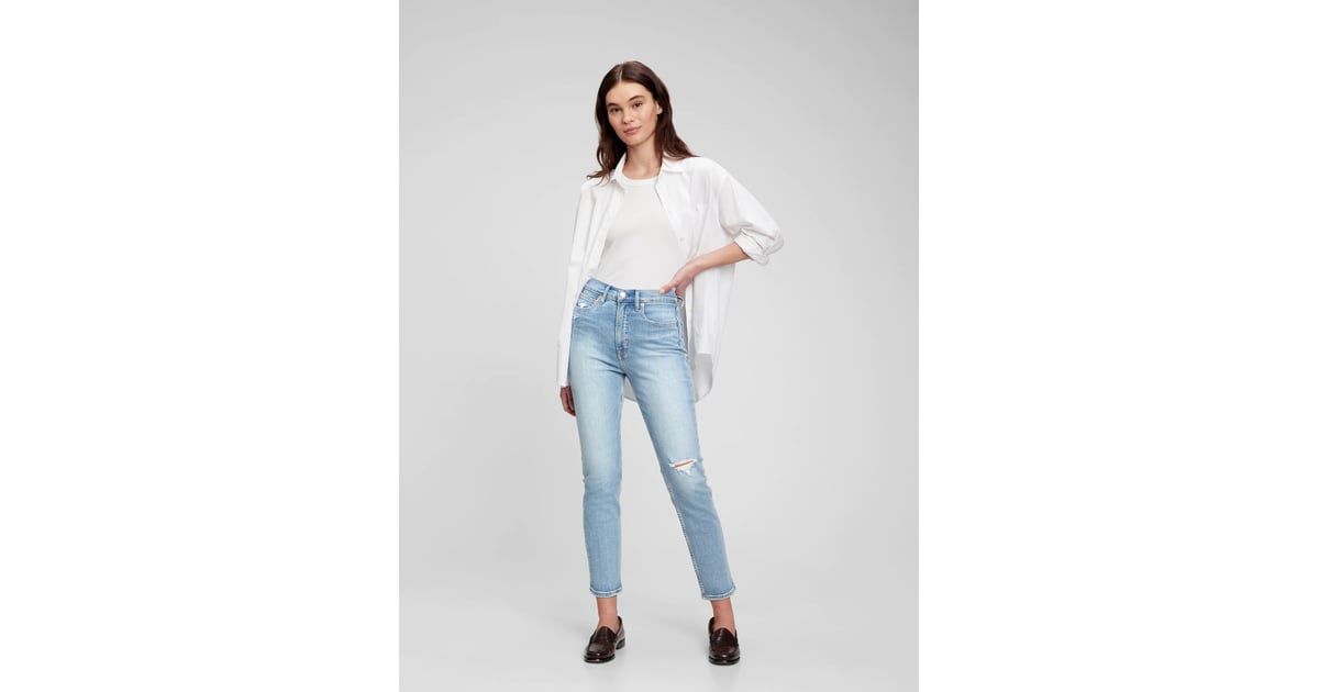 high rise cigarette jeans with secret smoothing pockets
