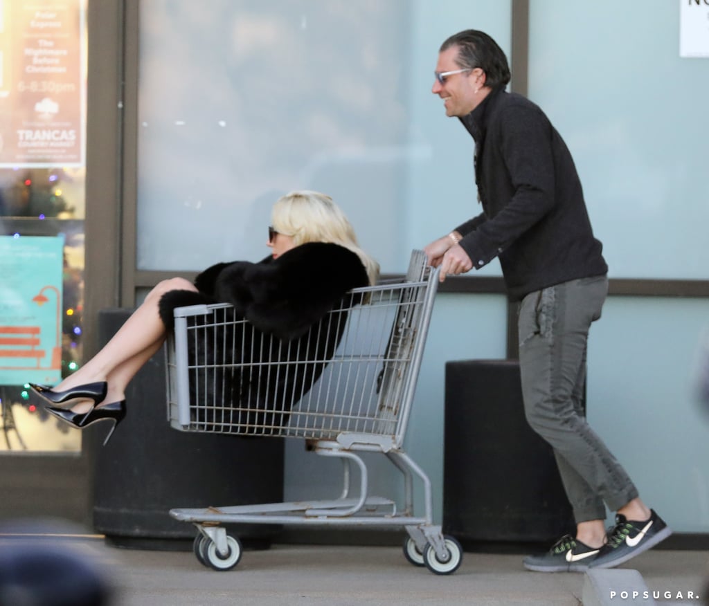Lady Gaga Riding in a Shopping Cart With Christian Carino