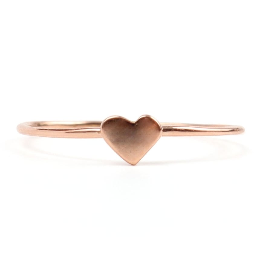 Rose Gold Heart Ring: $96