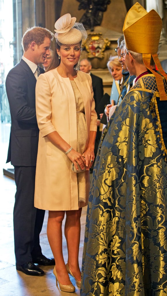 Kate attended Queen Elizabeth II's 60th coronation anniversary service at Westminister Abbey in London on June 4, 2013.