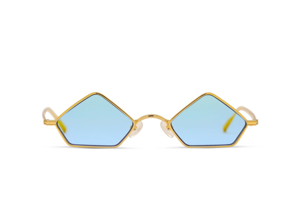Piago 18k Gold Handcrafted Gold Frame With Blue Jelly Lens
