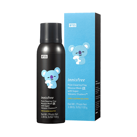 Innisfree BT21 Limited Pore Clearing Clay Mousse Mask 2X With Super Volcanic Custers in Koya