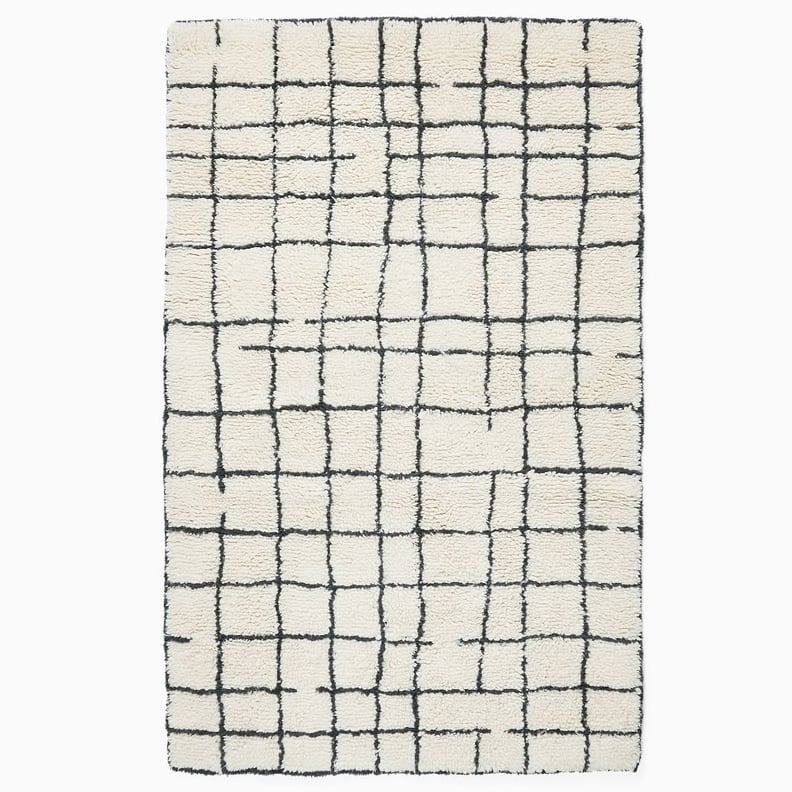 A Standout Area Rug: West Elm Grid 8x10 Shag Rug