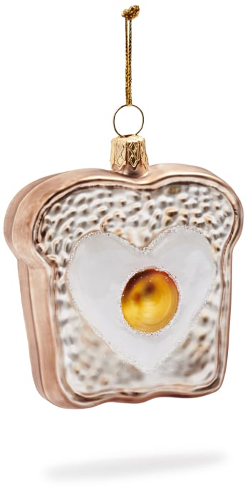 Egg Toast Glass Ornament