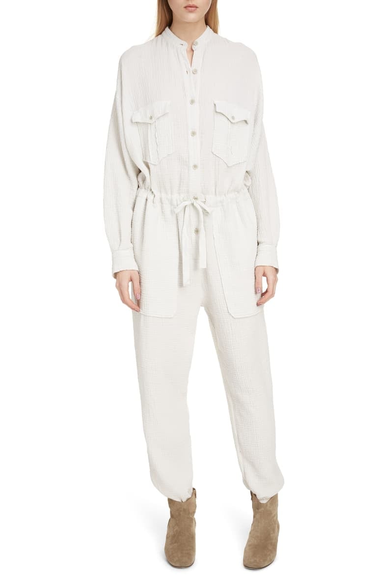 Isabel Marant Étoile Jaya Textured Cotton Romper