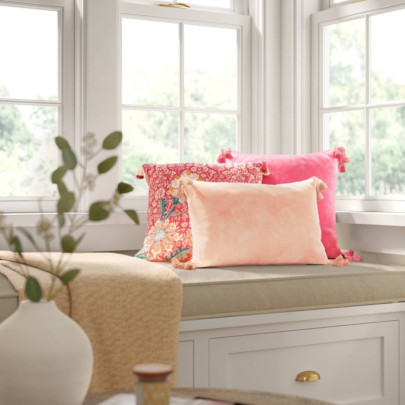 Pretty in Pink: Threshold Velvet Throw Pillow With Tassels