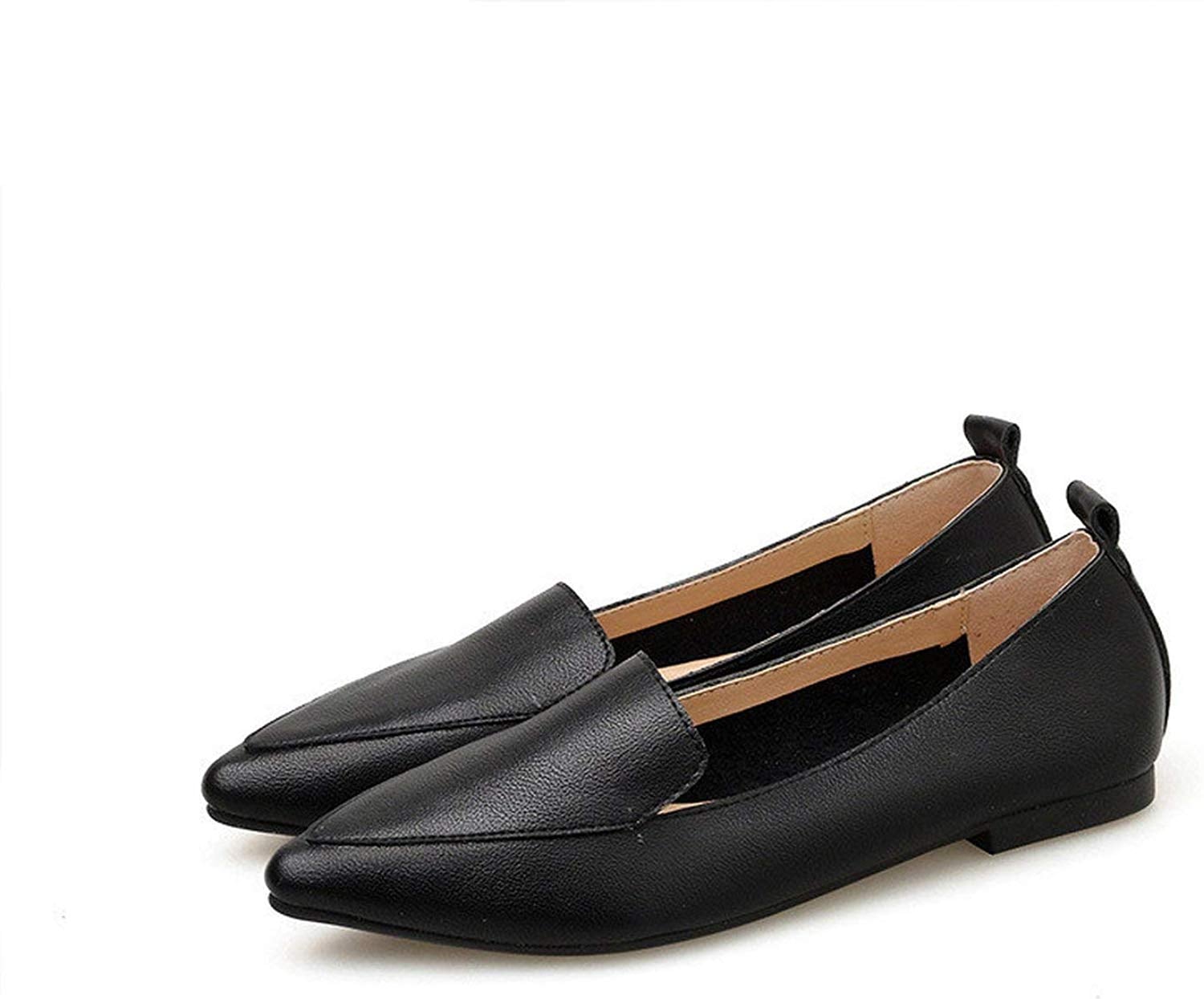 mango pointed toe leather shoes