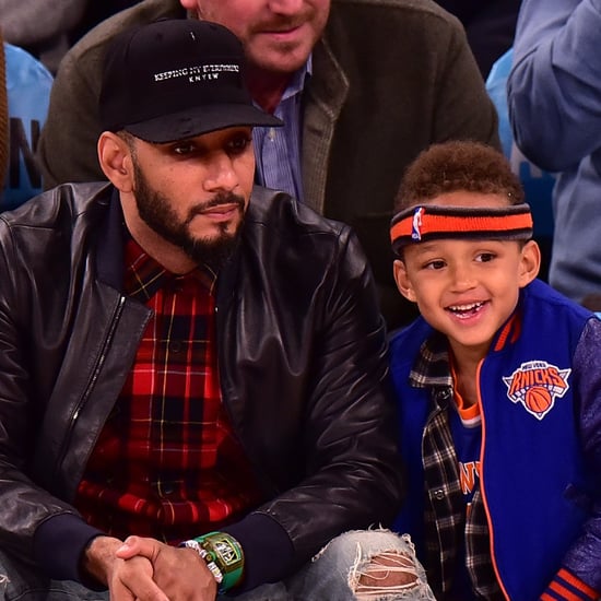 Swizz Beatz and Son at New York Knicks Game November 2015