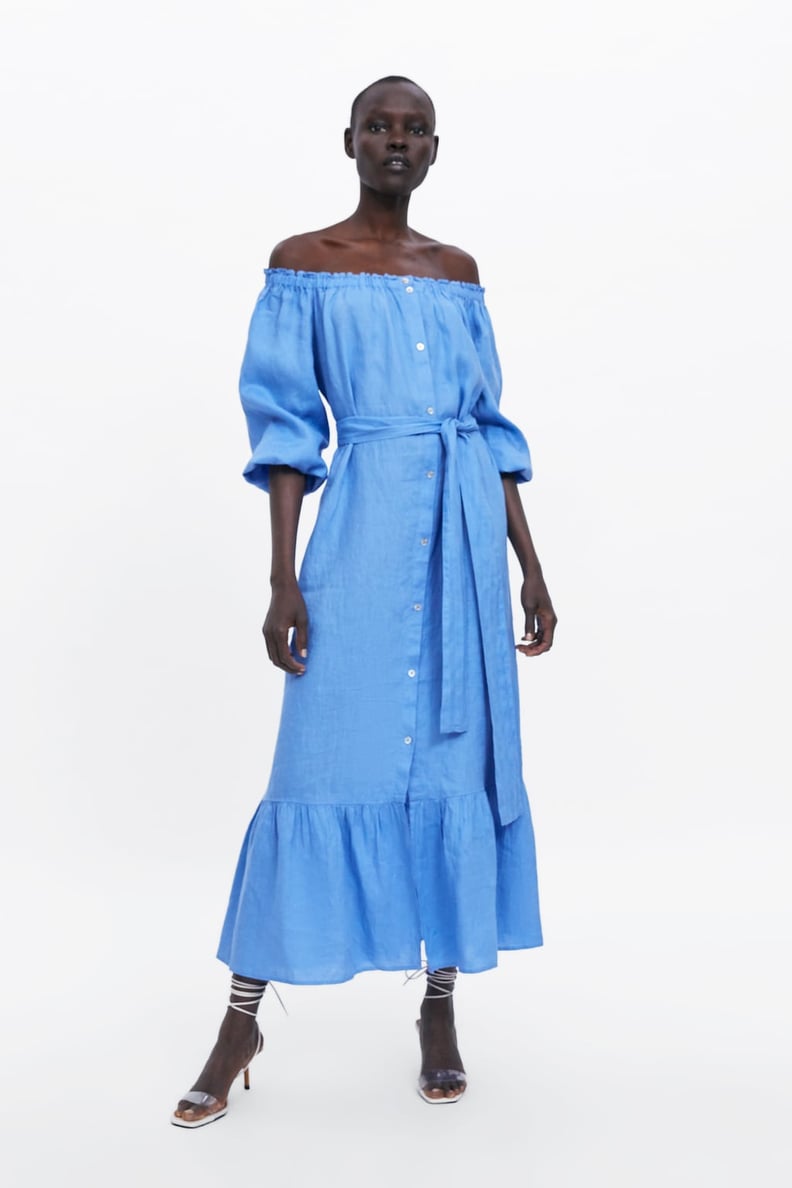 Ruffled Linen Dress