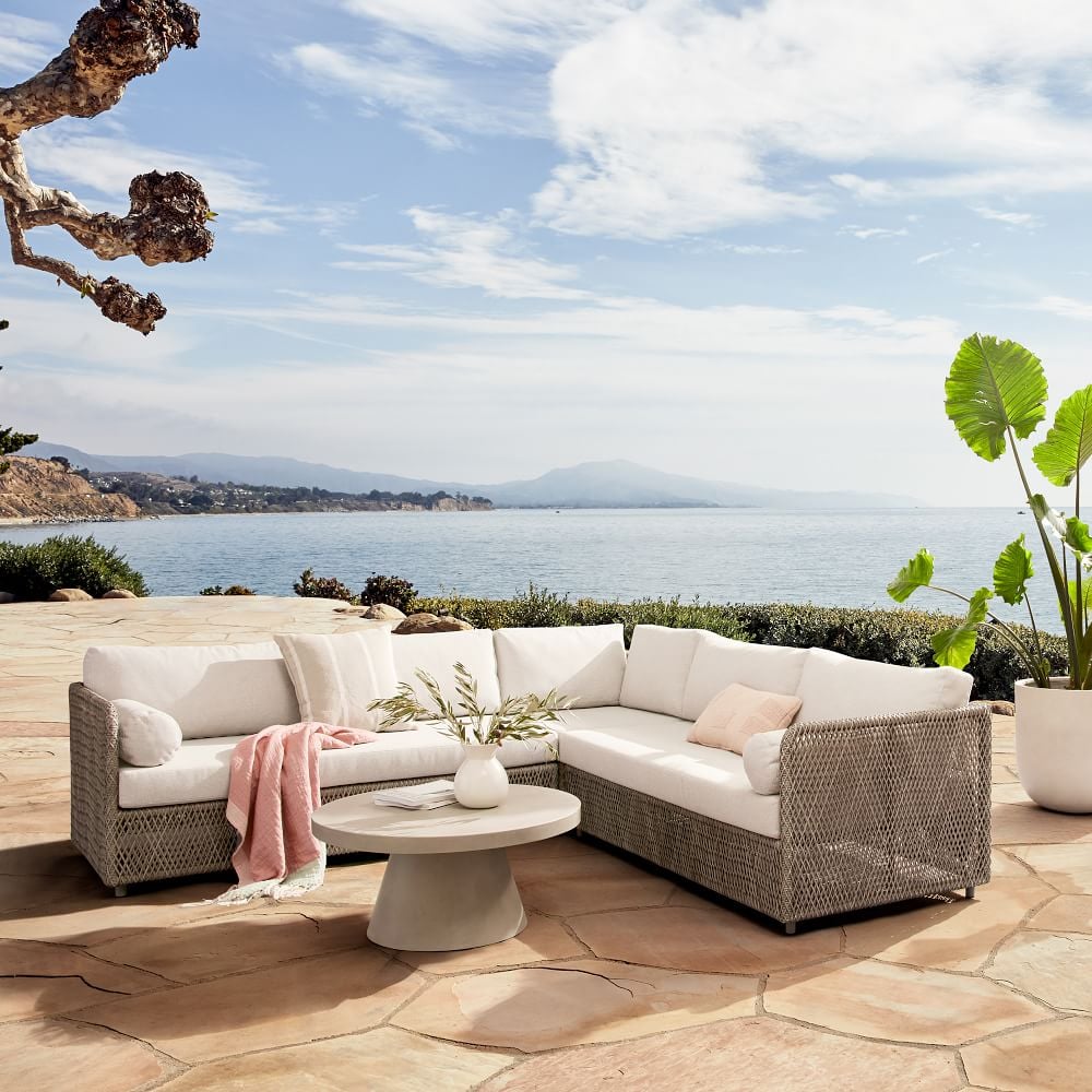 Coastal Outdoor 3-Piece L-Shaped Sectional