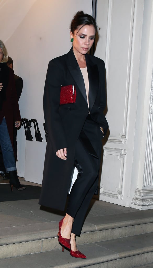 Victoria Beckham Red Glitter Pumps