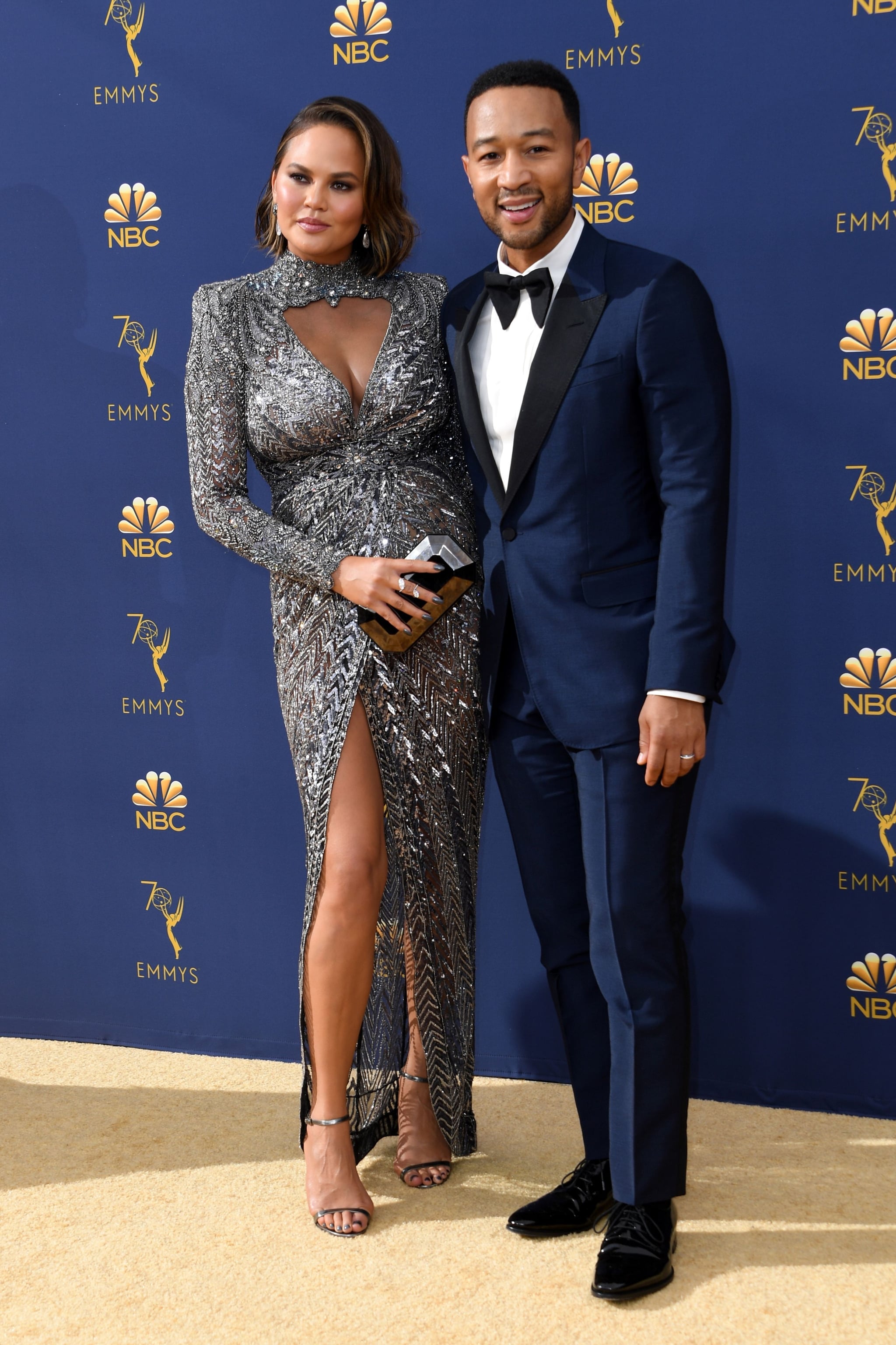 John Legend And Chrissy Teigen At The 2018 Emmys Popsugar Celebrity
