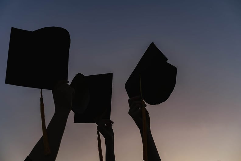 Moody Grad Caps Zoom Background