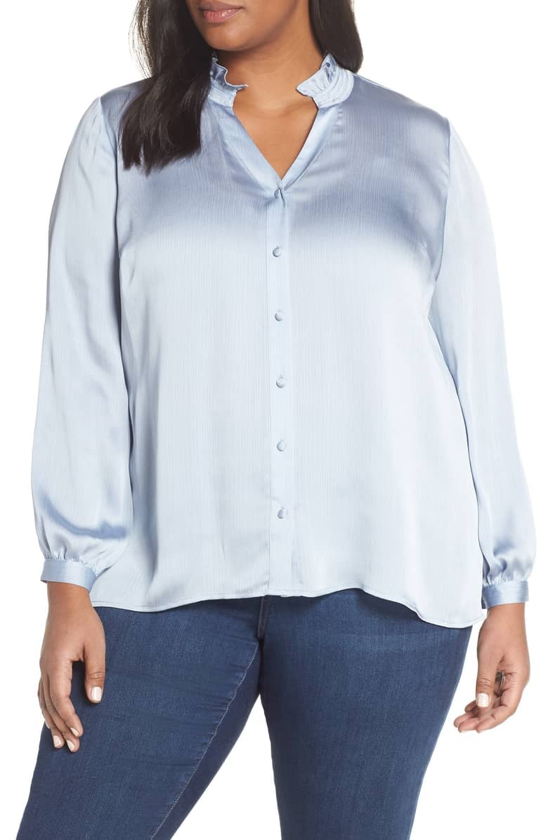 Vince Camuto Ruffle-Neck Blouse