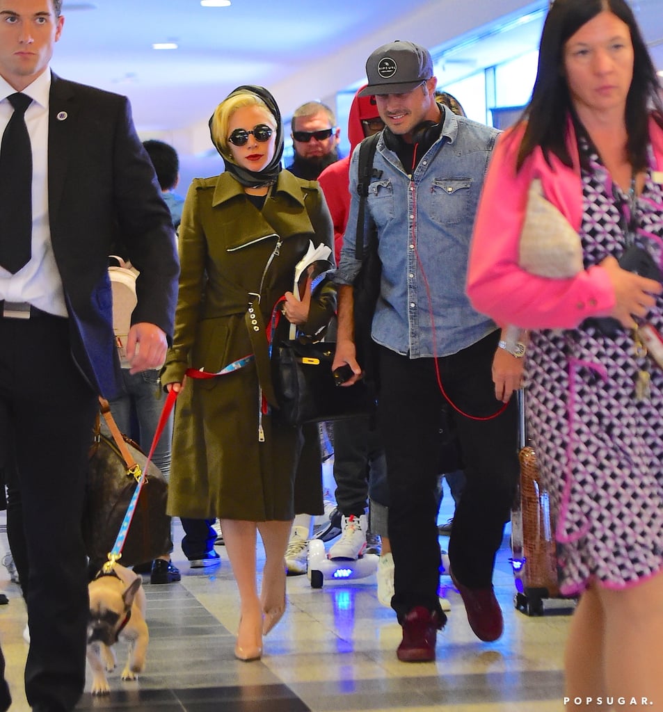 Lady Gaga and Taylor Kinney at NYC Airport October 2015
