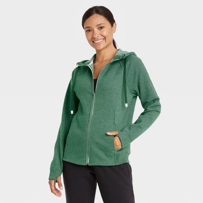 Cotton Fleece Zip Front Sweatshirt
