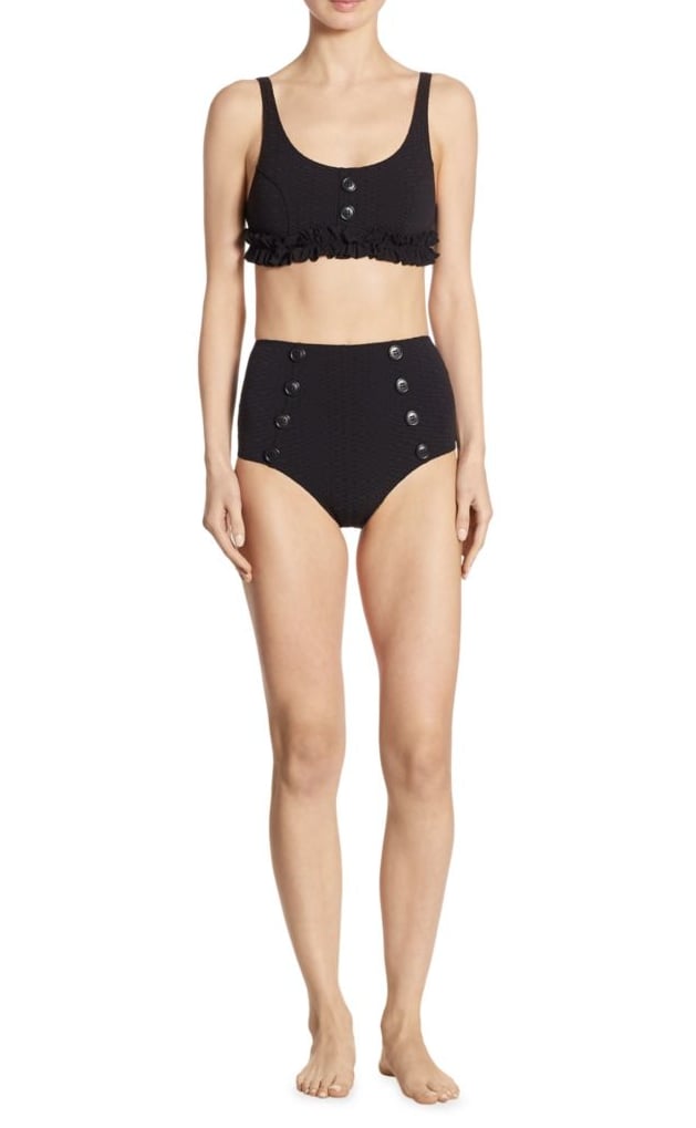 Lisa Marie Fernandez Colby Ruffled High-Waist Bikini Set