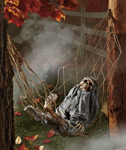 Sound-Activated Skeleton in Hammock ($33)