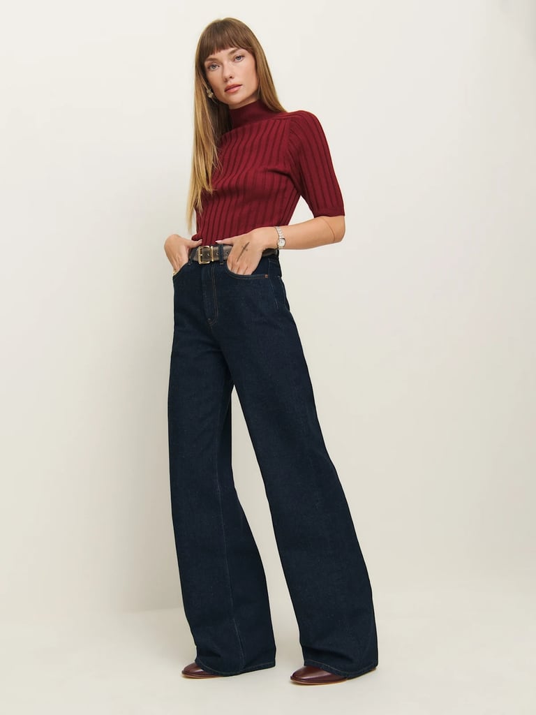 Reformation Cary High Rise Slouchy Wide Leg Jeans in Ondine