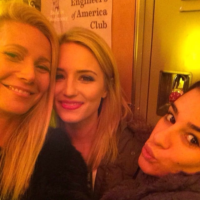 Gwyneth Paltrow posed with Dianna Agron and Lea Michele on the set of Glee.
Source: Instagram user gwynethpaltrow