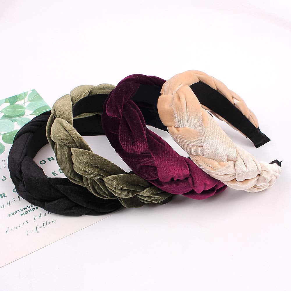 Hair Accessories Korean Style Solid Fabric Knot with Tape Plastic Hairband  Headband for Girls and Woman 6 PCS Hair Band Multicolor