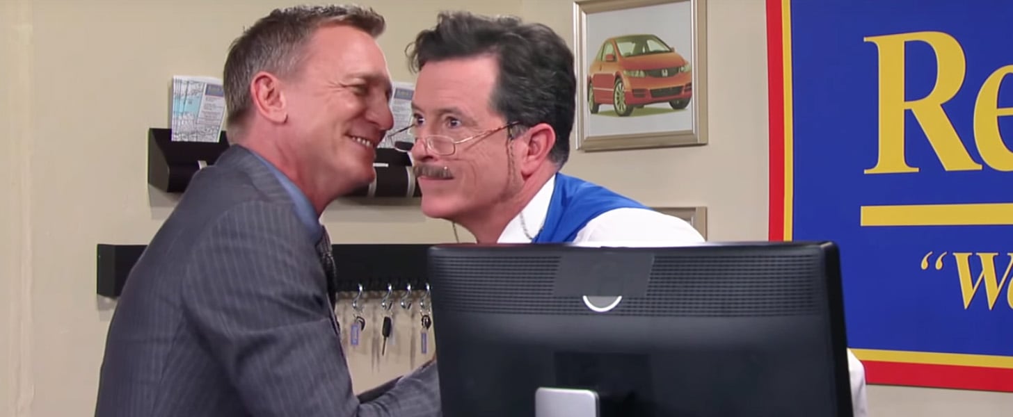 Daniel Craig and Stephen Colbert's Car Rental Sketch POPSUGAR