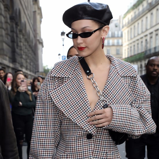 Bella Hadid Wearing Blazer and Biker Shorts in Paris
