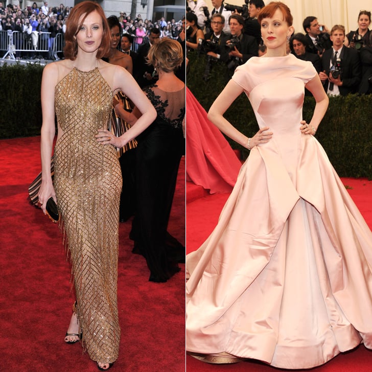 Karen Elson at the 2013 and 2014 Met Galas