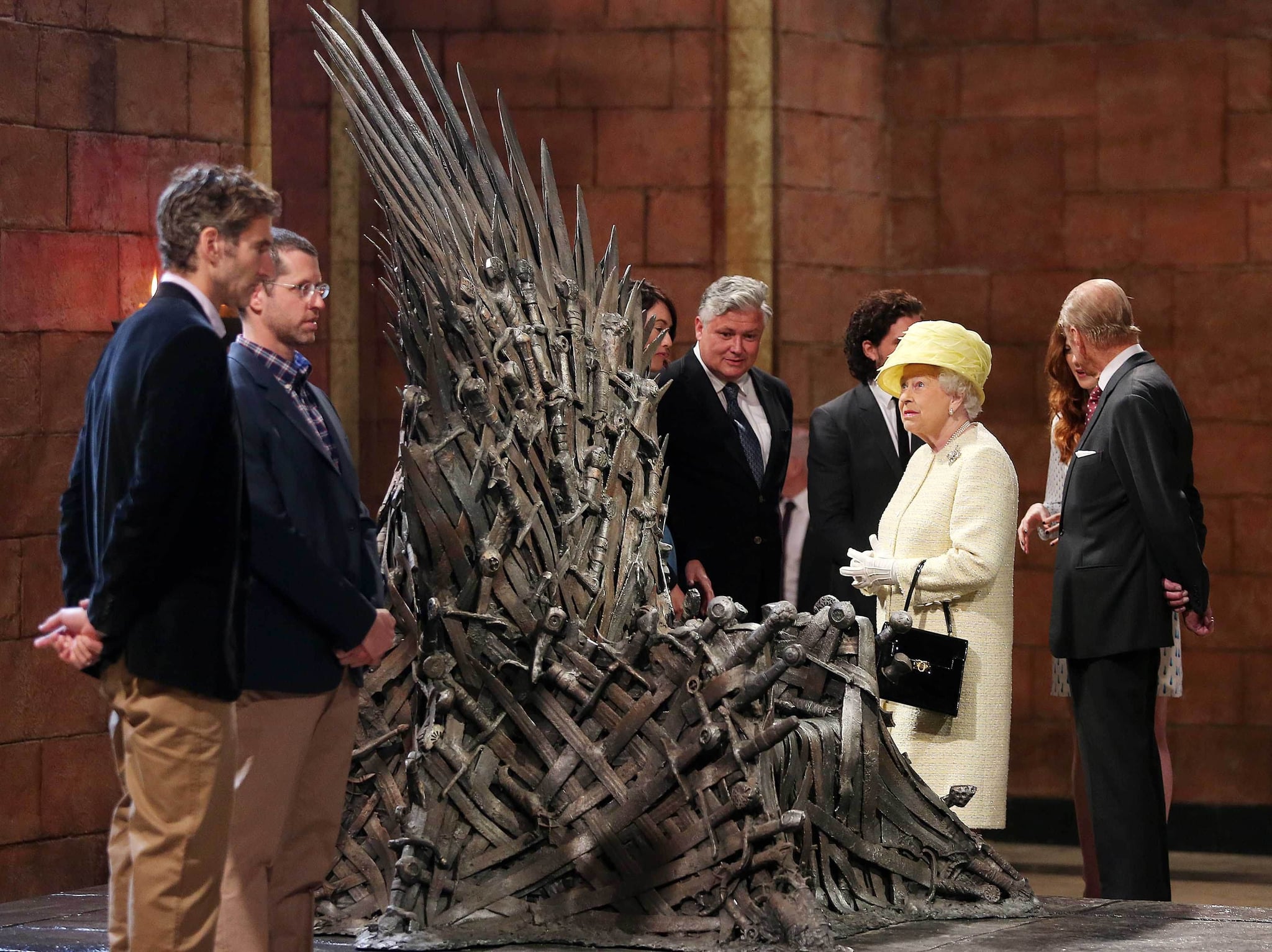 Queen Elizabeth II visits the "Game of Thrones" set in 2014