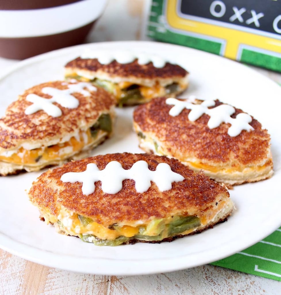 Football-Shaped Jalapeño Popper Grilled Cheese Sandwich